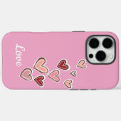 Girly Pink Liebe Herz Case-Mate iPhone Hülle (Rückseite (Horizontal))