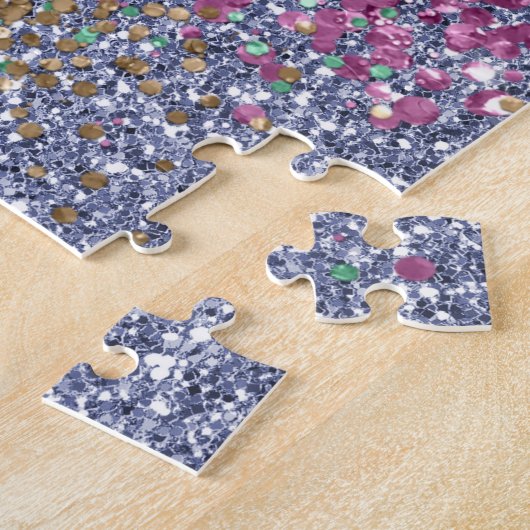 Girly Pink Lila Aqua Mint Gold Einhorn Sparkasse Puzzle (Seite)