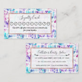 Girly Pink Lila Aquamarin Künstlerische Abstrakt G Treuekarte (Vorne/Hinten)