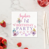 Girly Pink & Lila Fairy Princess Birthday Serviette (Beispiel)