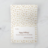 Girly Pink Lila Gold Herzchen Custom Geburtstag Karte (Innenseite)