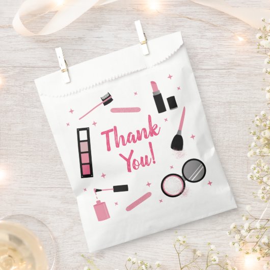 Girly Pink Makeup Glamour Birthday Favor Bags Geschenktütchen (Ausgeschnitten)