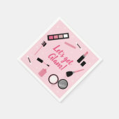 Girly Pink Makeup Glamour Geburtstag Serviette (Ecke)