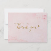 Girly Pink Marble Script Business Danke Karte (Vorderseite)