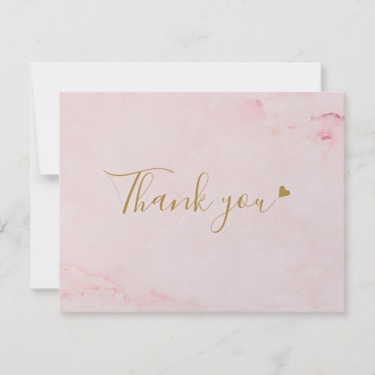 Girly Pink Marble Script Business Danke Karte (Vorderseite)