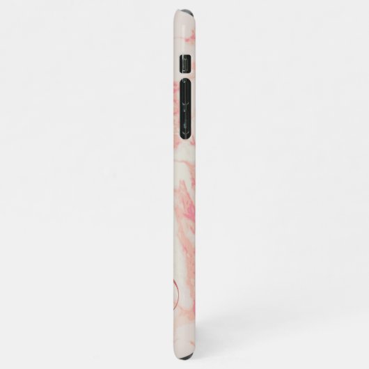 Girly Pink Marbled Beautiful Marble Individuelle N iPhone Hülle (Linke Seite)
