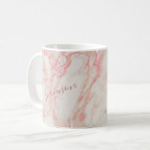 Girly Pink Marbled Beautiful Marble Individuelle N Kaffeetasse (Vorderseite Links)