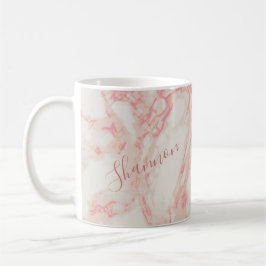 Girly Pink Marbled Beautiful Marble Individuelle N Kaffeetasse