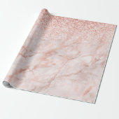Girly Pink Marmor und Glitzer Geschenkpapier (Ungerollt)