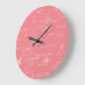 Girly Pink Math Equations Formeln Große Wanduhr (Winkel)