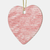 Girly Pink Melon Glitzer Streifen Keramik Ornament (Links)