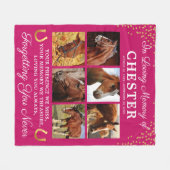 Girly Pink Memorial Horse Foto Fleecedecke (Vorderseite (Horizontal))