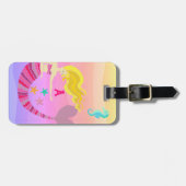 Girly Pink Mermaid Gepäckanhänger (Vorderseite horizontal)