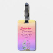 Girly Pink Mermaid Gepäckanhänger (Rückseite vertikal)