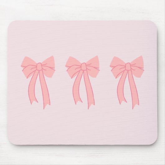 Girly Pink Minimalistisch Bow Coquette Mousepad (Vorne)