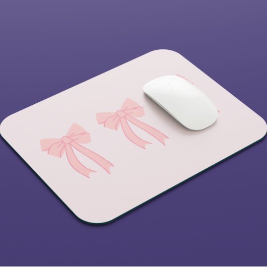 Girly Pink Minimalistisch Bow Coquette Mousepad