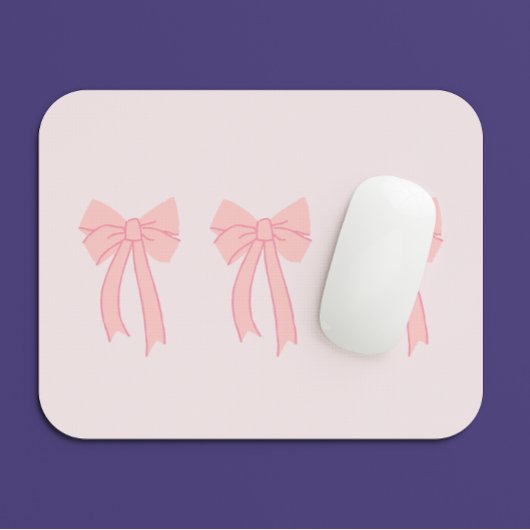 Girly Pink Minimalistisch Bow Coquette Mousepad