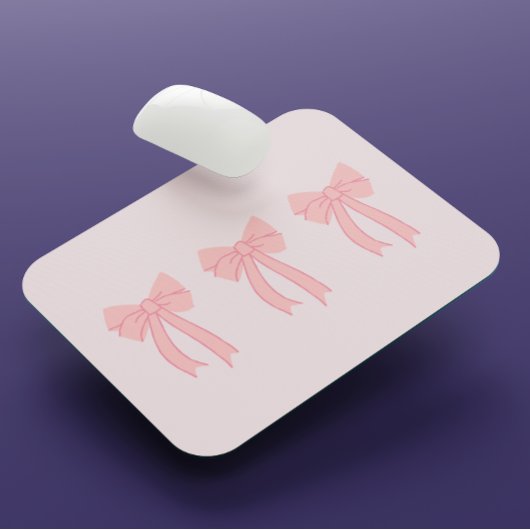 Girly Pink Minimalistisch Bow Coquette Mousepad