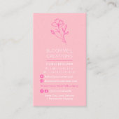 Girly-pink-minimalistisch-floristische Fotos qr Visitenkarte (Vorderseite)