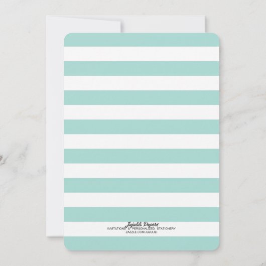 Girly Pink Mint Gold Baby Dusche Einladung (Rückseite)