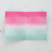 Girly Pink Mint Silver Glitzer Meerjungfrau Karte (Innenseite)