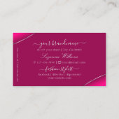 Girly Pink mit Silver Deco Diamonds und Monogram Visitenkarte (Rückseite)