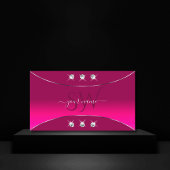 Girly Pink mit Silver Deco Diamonds und Monogram Visitenkarte