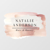 Girly Pink Modern Watercolour Branding Sign Fensteraufkleber (Blatt)