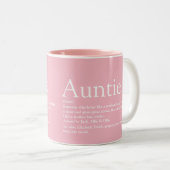 Girly Pink Moderne Coole Fun Tante Tante Definitio Zweifarbige Tasse (VorderseiteRechts)