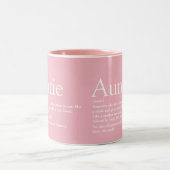 Girly Pink Moderne Coole Fun Tante Tante Definitio Zweifarbige Tasse (Mittel)