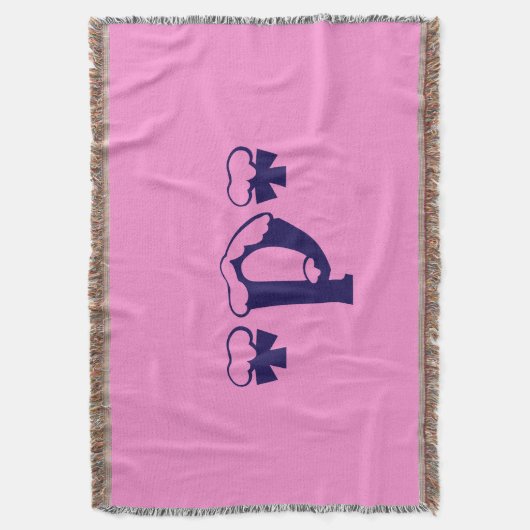 Girly Pink Monogram Design Text Art Decke (Vorderseite Vertikal)