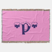 Girly Pink Monogram Design Text Art Decke (Vorderseite)