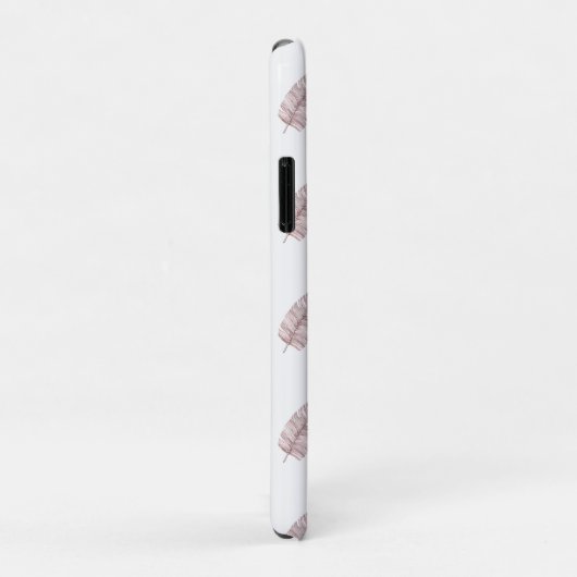Girly Pink Monogram Feathers Pattern Case-Mate iPhone Hülle (Hinten/Rechts)