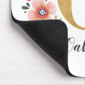 Girly Pink Monogram Mousepad (Ecke)