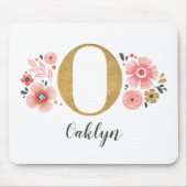 Girly Pink Monogram Mousepad (Vorne)