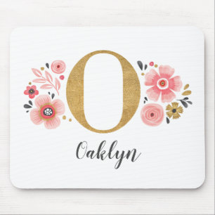 Girly Pink Monogram Mousepad