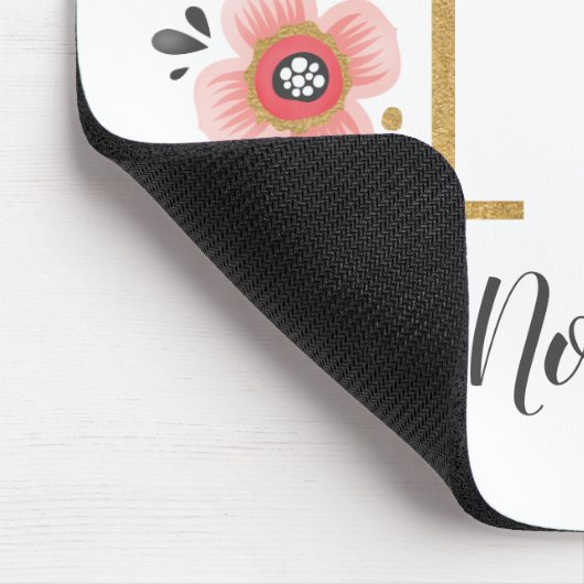 Girly Pink Monogram Mousepad (Ecke)