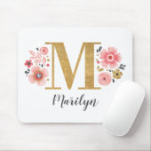 Girly Pink Monogram Mousepad (Mit Mouse)