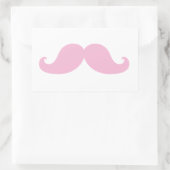 Girly Pink Mustache Rechteckiger Aufkleber (Tasche)