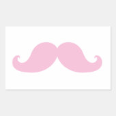 Girly Pink Mustache Rechteckiger Aufkleber (Vorderseite)