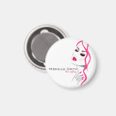 Girly Pink Nail Salon Hair Stylist Makeup Artist Magnet (Vorderseite/Rückseite)