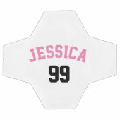 Girly Pink Name Black Number Minimalistisch Fußball (Flach)