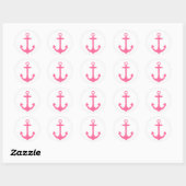Girly Pink Nautic Design Runder Aufkleber (Blatt)