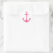 Girly Pink Nautic Design Runder Aufkleber (Tasche)