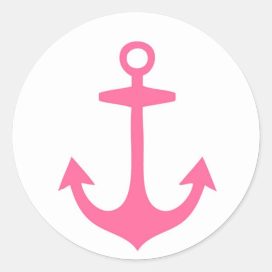 Girly Pink Nautic Design Runder Aufkleber (Vorderseite)