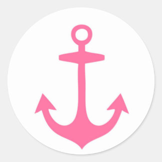 Girly Pink Nautic Design Runder Aufkleber