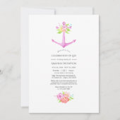 Girly Pink Nautical Floral Celebration of Life Einladung (Vorderseite)