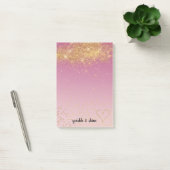 Girly Pink Ombre Gold Sparkle Confetti Glitzer Post-it Klebezettel (Büro)