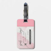 Girly Pink Pack Sie Taschen Hochzeit speichern das Gepäckanhänger (Rückseite vertikal)