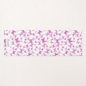 Girly Pink Pastel Butterflies Individuelle Name Yogamatte (Vorderseite (Horizontal))
